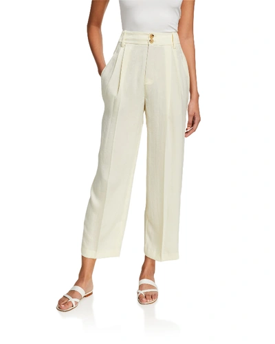 Vince Wide Leg Ankle Trousers In Sun Creme