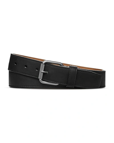 Shinola Men's Leather Belt W/ Brushed Nickel Buckle In Black