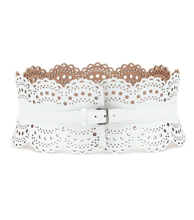 Alaïa Leather Corset Belt In White