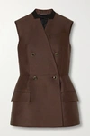 GIVENCHY DOUBLE-BREASTED WOOL AND SILK-BLEND SATIN VEST