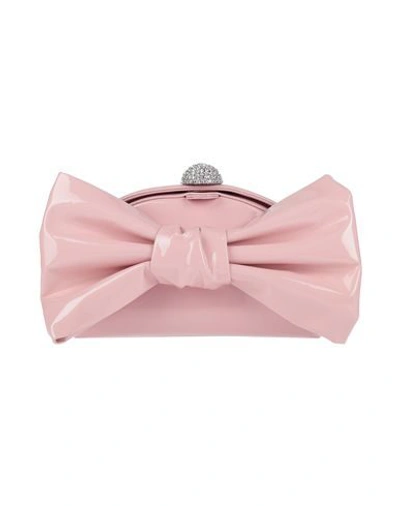 Alessandra Rich Patent Leather Bow Clutch In Pink