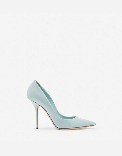 Dolce & Gabbana Patent Leather Pumps In Blue