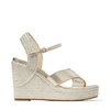 Jimmy Choo Dellena 100 Espadrille Wedges In Champagne/champagne Mix