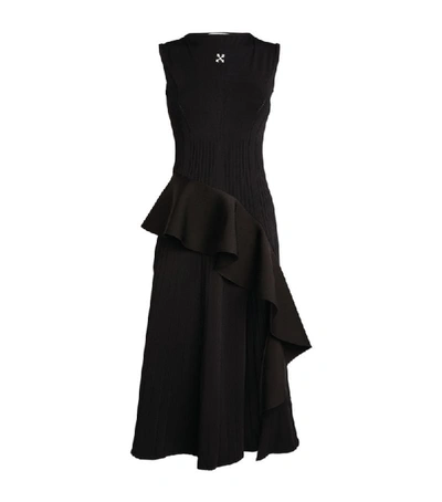 Off-white Women's Sleeveless Ruffle Midi Dress In Black