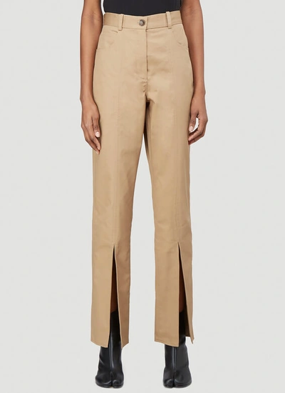 Martine Rose Front Split Pants In Beige