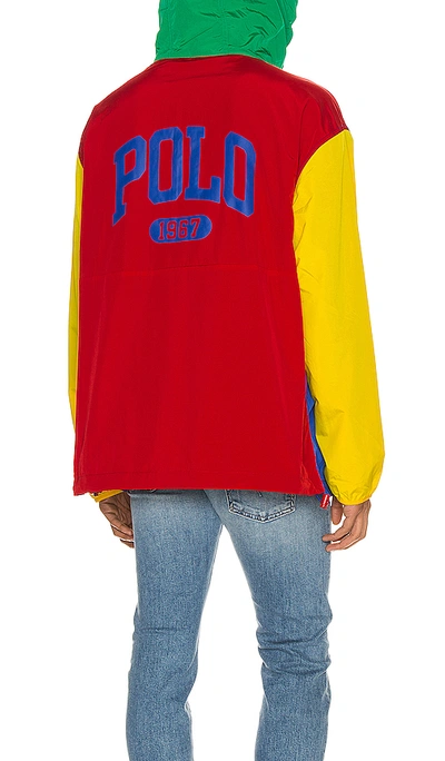 Polo Ralph Lauren Men's Color-blocked Graphic Logo Pullover Windbreaker In Rl2000 Red & Rugby Royal