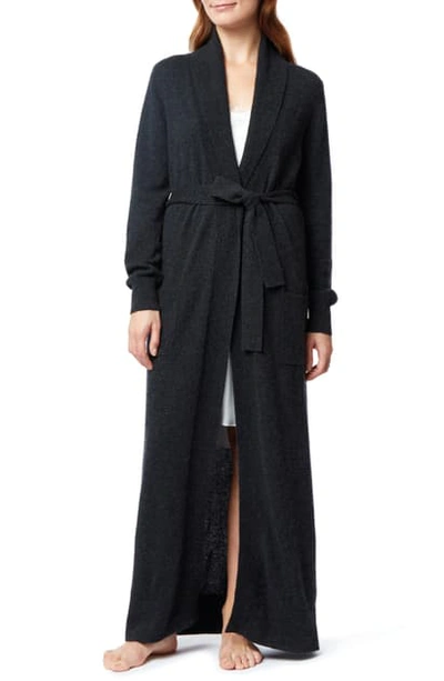 The White Company Shawl Collar Cashmere Robe In Black