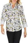 FOXCROFT MARY FLORAL TOILE NO-IRON COTTON SATEEN BUTTON-UP SHIRT,190211