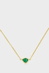 MONICA VINADER GREEN ONYX AND 18K YELLOW GOLD VERMEIL SIREN MINI NUGGET NECKLACE,GP-NK-SIMN-GRO