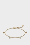 Monica Vinader Diamond And 18k Yellow Gold Vermeil Fiji Tiny Button Bracelet In Y Gold