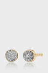 Monica Vinader Diamond And 18k Yellow Gold Vermeil Fiji Tiny Button Stud Earrings In Y Gold
