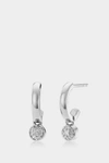 MONICA VINADER DIAMOND AND STERLING SILVER FIJI TINY BUTTON HUGGIE EARRINGS,SS-EA-FEXH-DIA