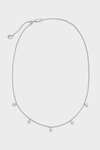 Monica Vinader Fiji Tiny Button Sterling Silver And Diamond Necklace In Silver