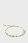 Monica Vinader Aquamarine And 18k Yellow Gold Vermeil Siren Mini Nugget Cluster Bracelet In Y Gold