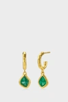 MONICA VINADER Green Onyx and 18k Yellow Gold Vermeil Siren Mini Nugget Hoop Earrings,GP-EA-SIMN-GRO