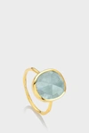 Monica Vinader Aquamarine And 18k Yellow Gold Vermeil Siren Medium Stacking Ring In Yellow Gold