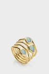 Monica Vinader Siren Cluster 18ct Gold-plated Vermeil And Amazonite Cocktail Ring In Y Gold