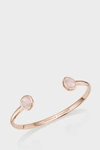 MONICA VINADER ROSE QUARTZ AND 18K ROSE GOLD VERMEIL SIREN THIN CUFF BRACELET,RP-CF-SITX-ROS