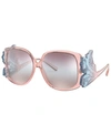 Giorgio Armani Women's Sunglasses In Pink/grad Pink Brown Mirror Sil Int