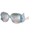 Giorgio Armani Women's Sunglasses In Azure/grad Green Brown Mirr Sil Int