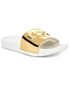 Ugg Women's Royale Graphic Metallic Pool Slides In Gold