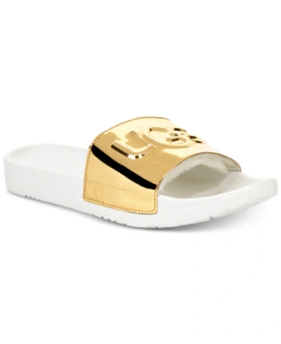 Ugg Women's Royale Graphic Metallic Pool Slides In Gold
