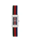 GUCCI ANALOG STAINLESS STEEL STRIPED STRAP WATCH,0400011392706