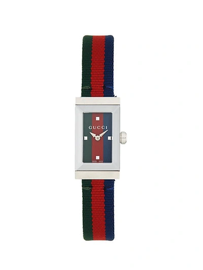 Gucci Analog Stainless Steel Striped Strap Watch