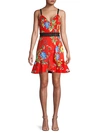 ALICE AND OLIVIA KIRBY LACE-STRAP FLORAL DRESS,0400012409763