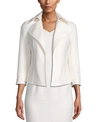 ANNE KLEIN TWEED WING-LAPEL BLAZER