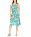 VINCE CAMUTO TWIST-KNOT FLORAL-PRINT MIDI DRESS