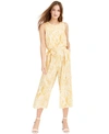 VINCE CAMUTO SNAKE-EMBOSSED CROPPED JUMPSUIT