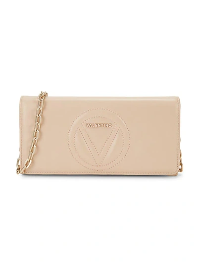 Valentino By Mario Valentino Ajah Dollaro Leather Wallet-on-chain In Rose