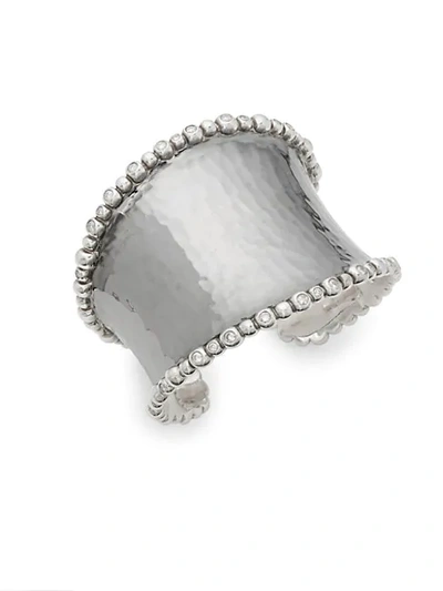 Michael Aram Molten Sterling Silver & Diamond Wide Cuff Bracelet