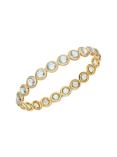Ippolita 18k Yellow Gold, Blue Topaz & Diamond Bangle Bracelet
