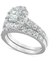 MARCHESA CERTIFIED EMERALD-CUT HALO DIAMOND BRIDAL SET (3 CT. T.W.) IN 18K WHITE GOLD, CREATED FOR MACY'S