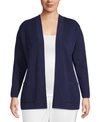 ANNE KLEIN PLUS SIZE OPEN-FRONT PATCH-POCKET CARDIGAN