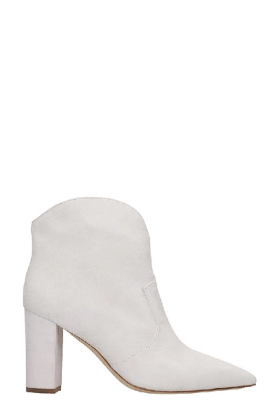 The Seller High Heels Ankle Boots In White Suede
