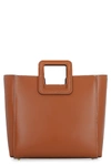 Staud Mini Shirley Leather Satchel In Saddle Brown