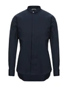 Paolo Pecora Solid Color Shirt In Dark Blue