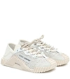 Dolce & Gabbana White Lace & Leather Ns1 Sneakers In Ice