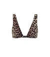 GANNI LEOPARD-PRINT BIKINI TOP,P00458266