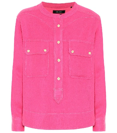 Isabel Marant Tecoyo Silk-tweed Shirt In Pink