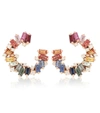 SUZANNE KALAN RAINBOW FIREWORKS 18KT ROSE GOLD EARRINGS WITH DIAMONDS AND SAPPHIRES,P00462590
