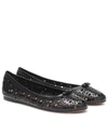 ALAÏA LASER-CUT LEATHER BALLET FLATS,P00462672