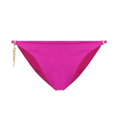 Stella Mccartney Embellished Low-rise Bikini Briefs In Fuchsia