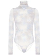 OFF-WHITE PRINTED TECHNICAL-JERSEY BODYSUIT,P00466844