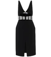 Mugler Mesh-paneled Scuba Midi Dress In Black