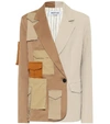 Monse Multi Color Patch Pocket Two Pocket Blazer In Beige