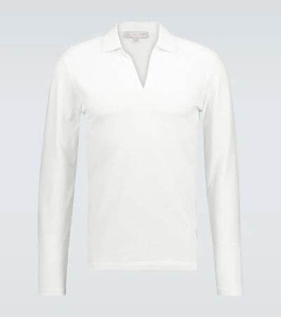 Orlebar Brown Felix Long-sleeved Polo Shirt In White